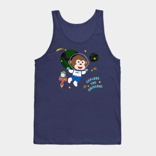 Space monkey or astronaut in a space suit with cartoon style. Tank Top